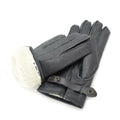 Guantes de cuero de policía alemanes genuinos patrulla lana gris forrada 100% invierno cálido nuevo