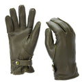 Guantes de cuero de cuero de la policía alemana genuina patrulla oliva lana 100% invierno nuevo