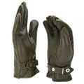 Guantes de cuero de cuero de la policía alemana genuina patrulla oliva lana 100% invierno nuevo