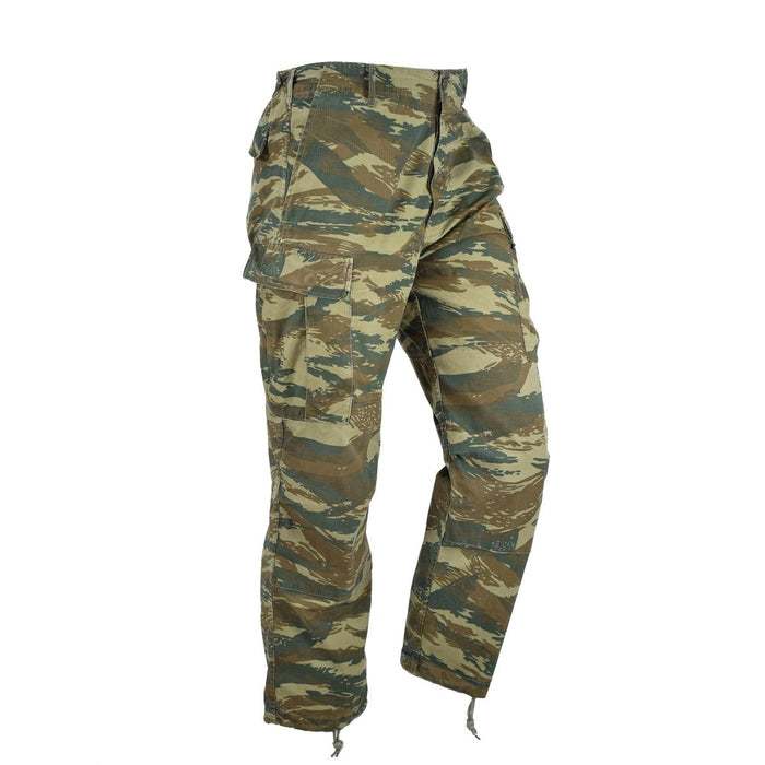 Pantalones BDU genuinos del ejército griego, pantalón excedente militar de Grecia con camuflaje de lagarto ripstop - GoMilitar