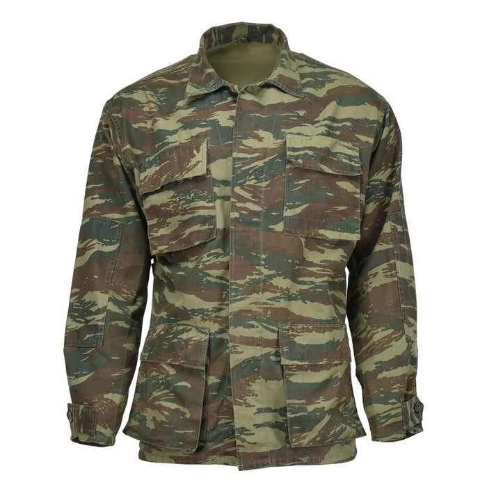 Chaqueta militar griega genuina camuflaje de lagarto oscuro de combate táctico de campo duradero - GoMilitar