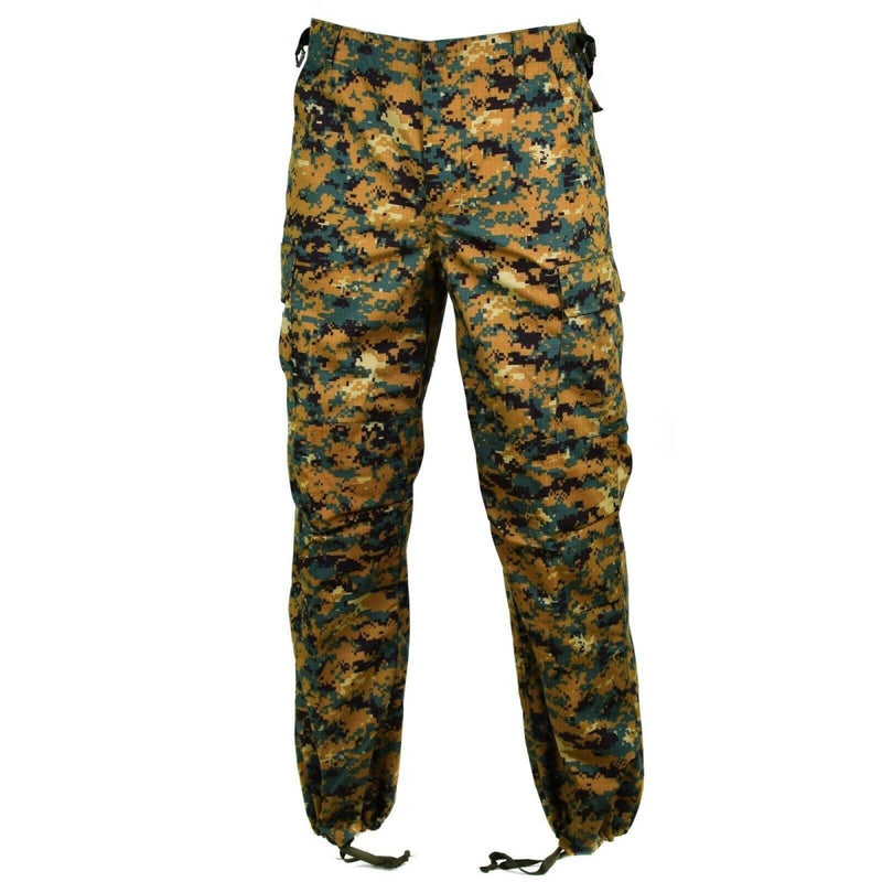 Genuine Guinee Bissau army RipStop digital savana camo pants with adjustable cuffs and reinforced knees for durability.