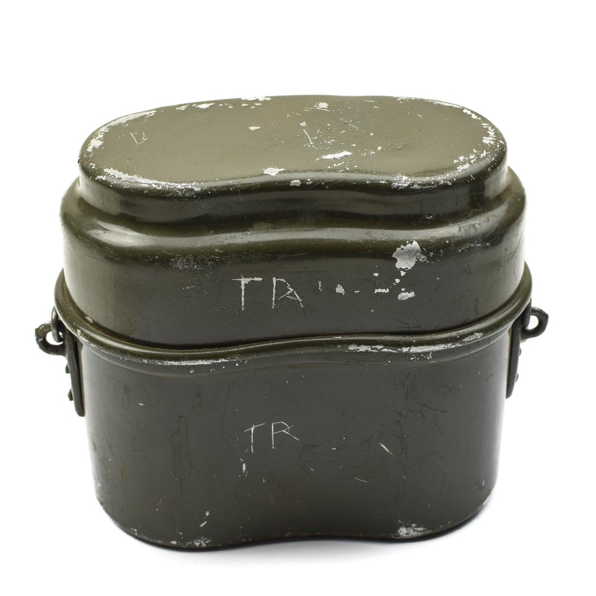 Kit de desorden del ejército húngaro genuino. Pot de bolos militar de aluminio set 2pcs