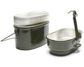 Kit de desorden del ejército húngaro genuino. Pot de bolos militar de aluminio set 2pcs