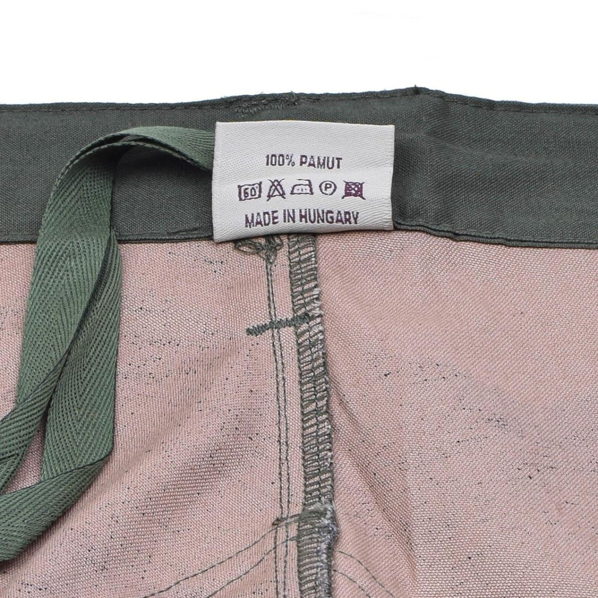 Pantalones de tropas de campo militar húngaros genuinos M1990 CAMO DE BOODLANDO REFORZADO NUEVO