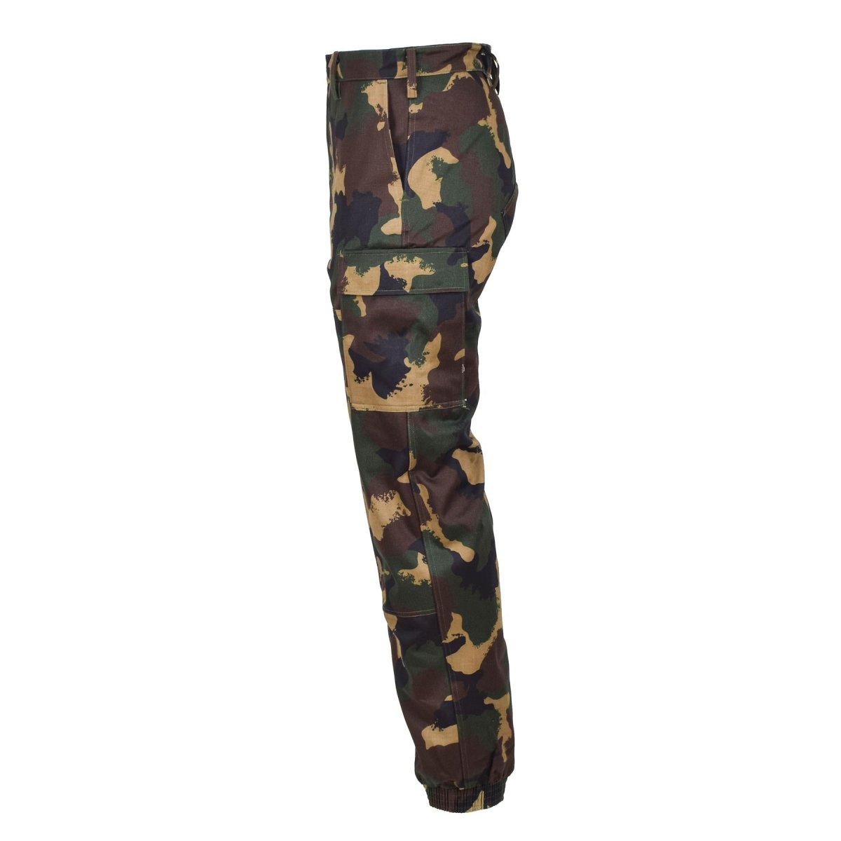 Pantalones de tropas de campo militar húngaros genuinos M1990 CAMO DE BOODLANDO REFORZADO NUEVO