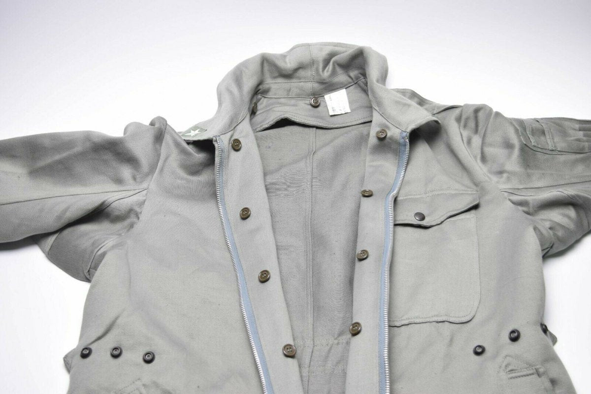 Genuino ejército italiano Coverall Traje Military Gray General Jumpsit General Zip Front New