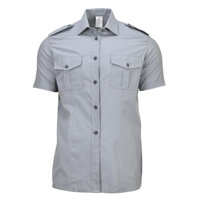 Camisa Clásica Militar Italiana Genuina Diseño Manga Corta Mujer Gris Nuevo - GoMilitar