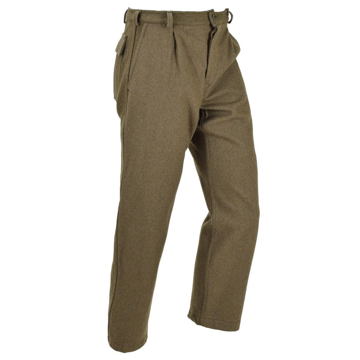 Pantalones formales militares italianos genuinos pantalones de vestir de uniforme de lana verde oliva ejército - GoMilitar
