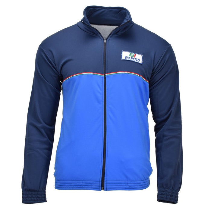 Chaqueta de gimnasio militar italiana genuina con cremallera completa Esercito Emblema elegante azul - GoMilitar