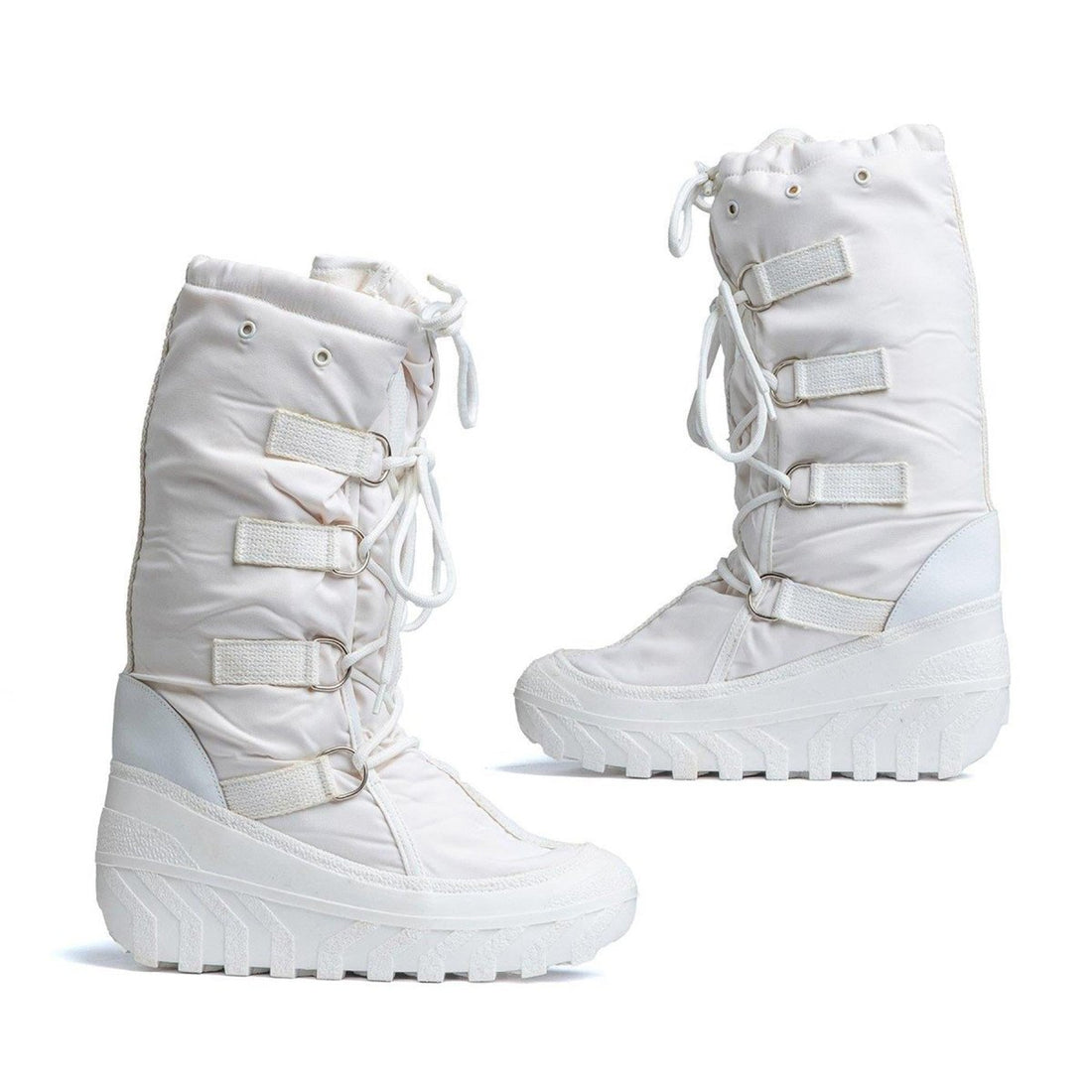 Genuinas botas militares italianas de nieve calentando la retención de calor de la parte superior blanca nueva