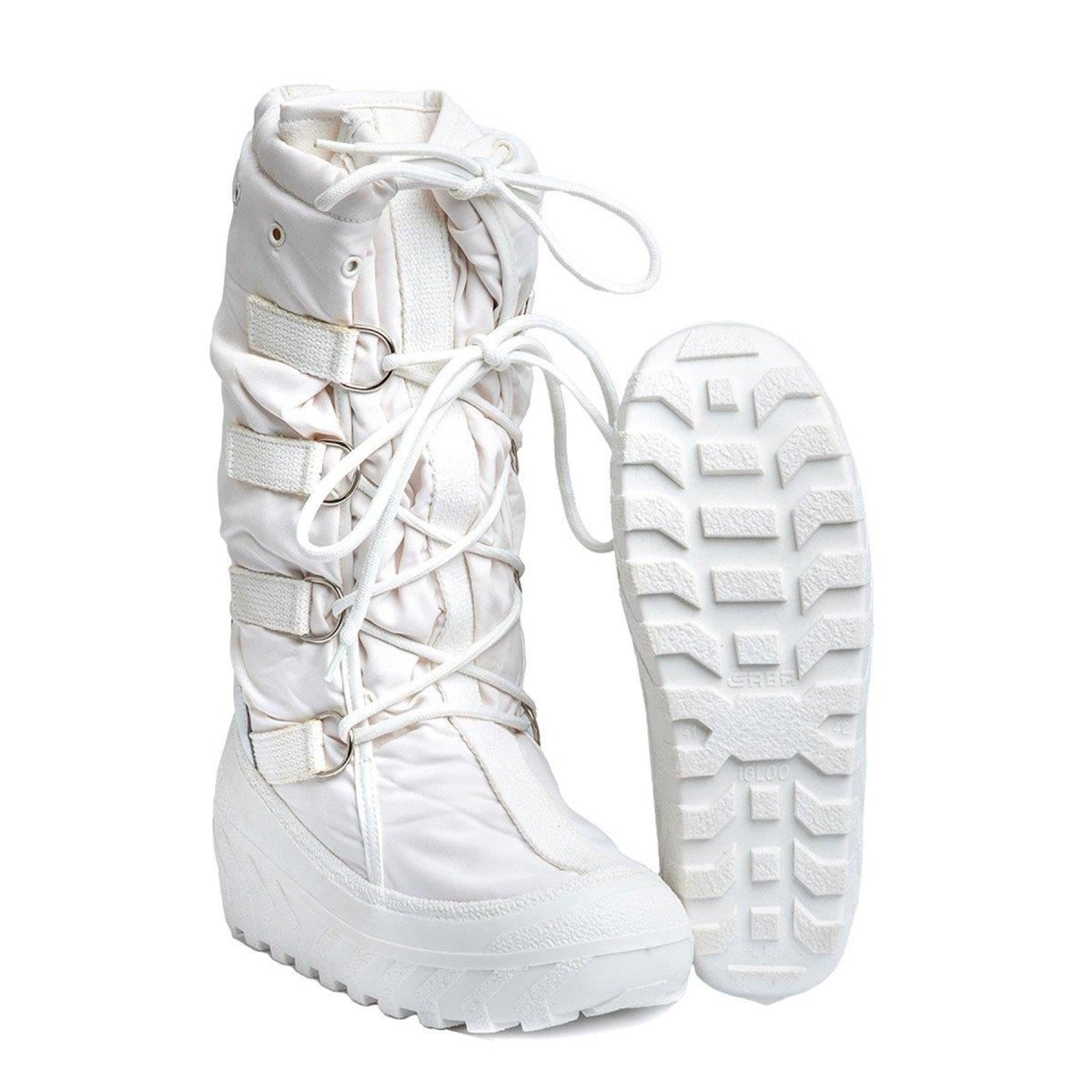 Genuinas botas militares italianas de nieve calentando la retención de calor de la parte superior blanca nueva