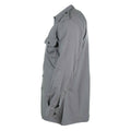 Camisa genuina italiana camisa gris camisas de manga larga nueva