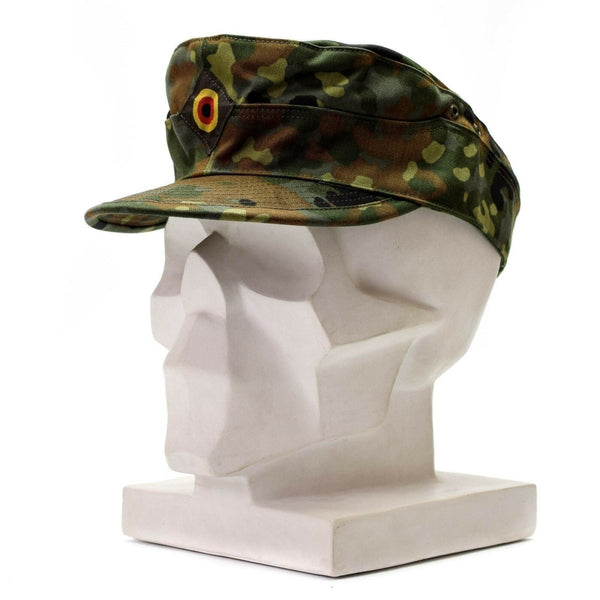 Genuino ejército alemán original Flecktarn Cap Bw Woodland Camo Sombrero militar Nuevo