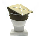 Genuine Polish army officer peaked visor hat with eagle cockade on display stand, vintage military cap