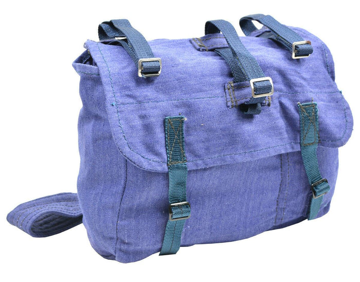 Bolsa de pan genuina del ejército rumano excedente militar Mochila de lona azul NUEVO - GoMilitar