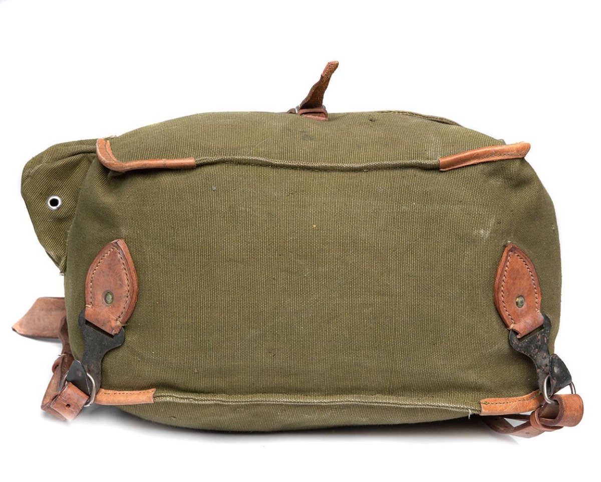 Bolsa de mochila del ejército rumano genuino excedente militar OD Correa de hombro lienzo