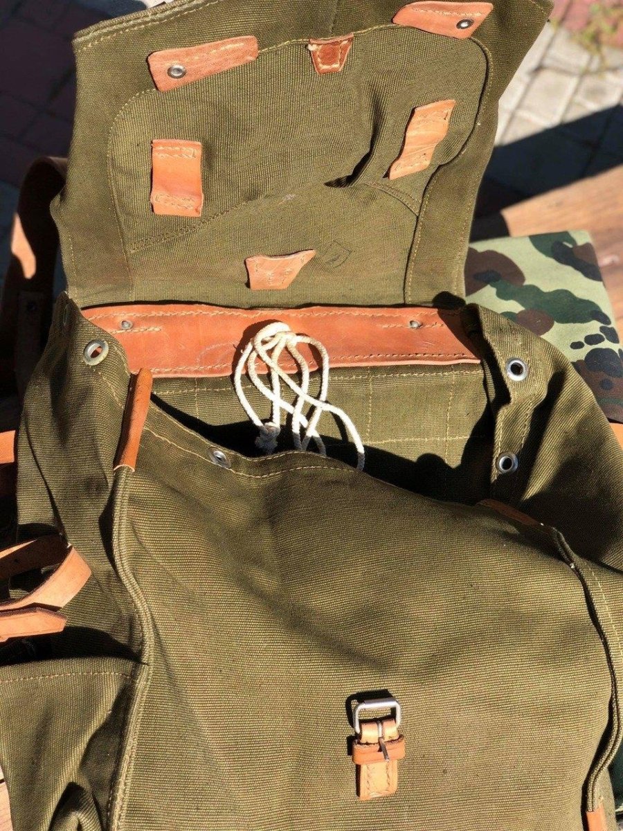 Bolsa de mochila del ejército rumano genuino excedente militar OD Correa de hombro lienzo