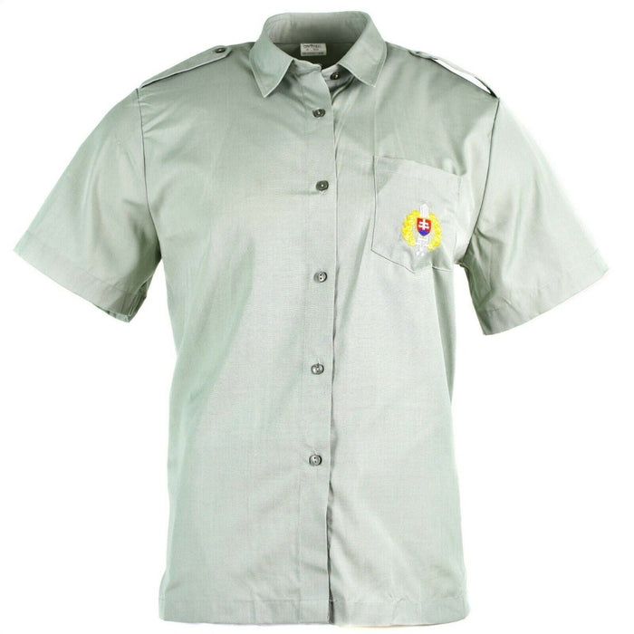 Camisa genuina del ejército eslovaco militar BDU gris mangas cortas NUEVO - GoMilitar