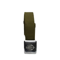 Genuino cinturón español del ejército lienzo vintage hebilla de metal cinturón formal problema militar