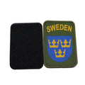 Genuino bucle de ropa de parche del ejército de Suecia y Hood Sweden Militares tres coronas