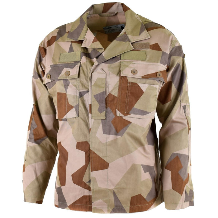 Chaqueta M90 genuina del ejército sueco Camisa ligera de las tropas de campo de camuflaje del desierto NUEVO - GoMilitar