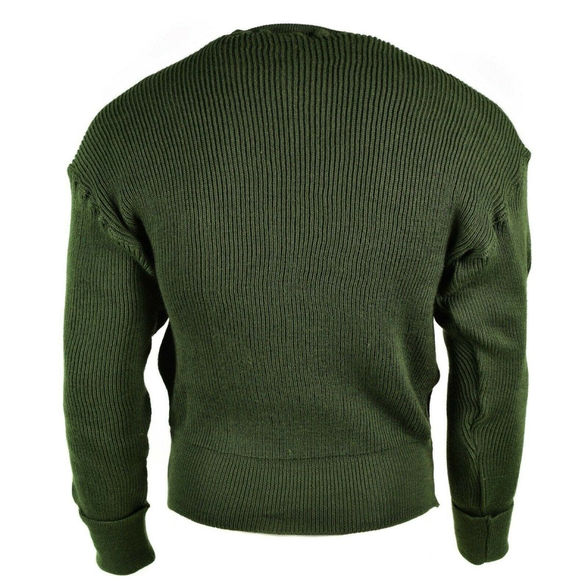 Suéter militar genuino jersey de lana verde suéter de cremallera completa nueva
