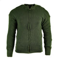 Suéter militar genuino jersey de lana verde suéter de cremallera completa nueva