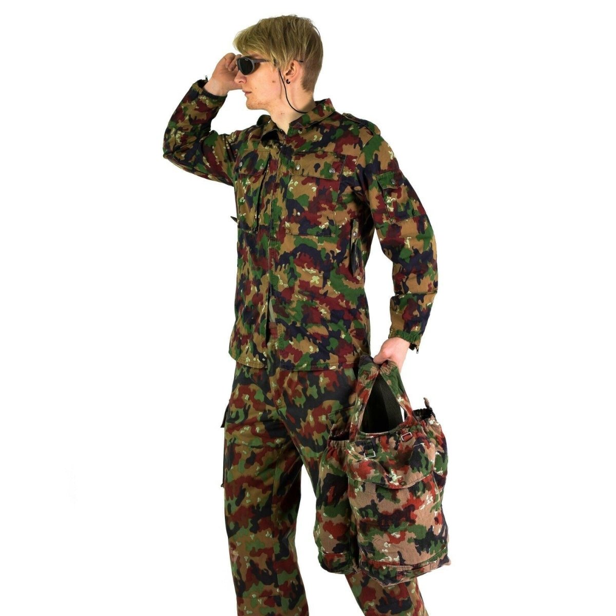 Mochila del ejército suizo genuino Suiza Switzerland Alpen Camo Sniper Rucksack W Diestres