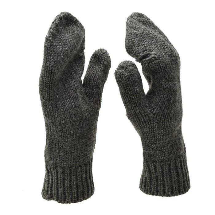 Guantes genuinos de lana gris del ejército suizo, manoplas transpirables para clima frío y nieve más cálidas - GoMilitar