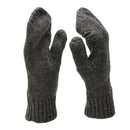 Pair of genuine Swiss army gray wool mittens designed for cold weather warmth and breathable comfort.