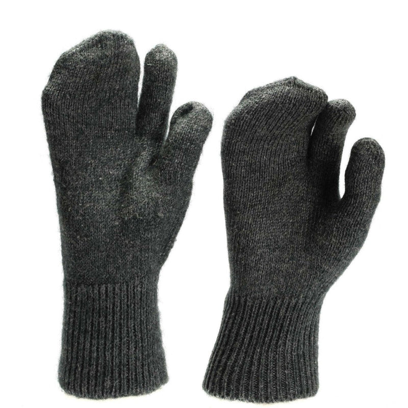 Genuine Swiss army military gloves Liners wool warmers trigger mittens military - GoMilitar
