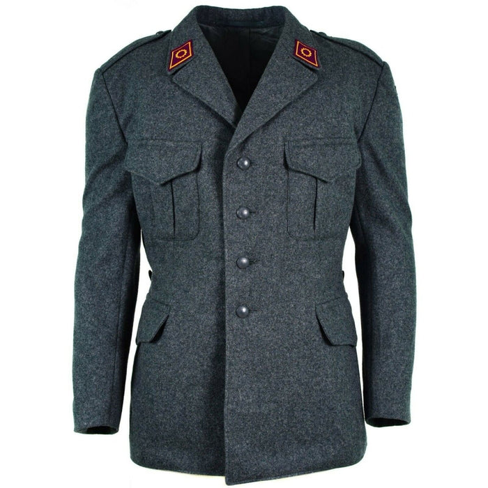 Chaqueta de lana genuina del ejército suizo Uniforme excedente de emisión militar suiza gris - GoMilitar