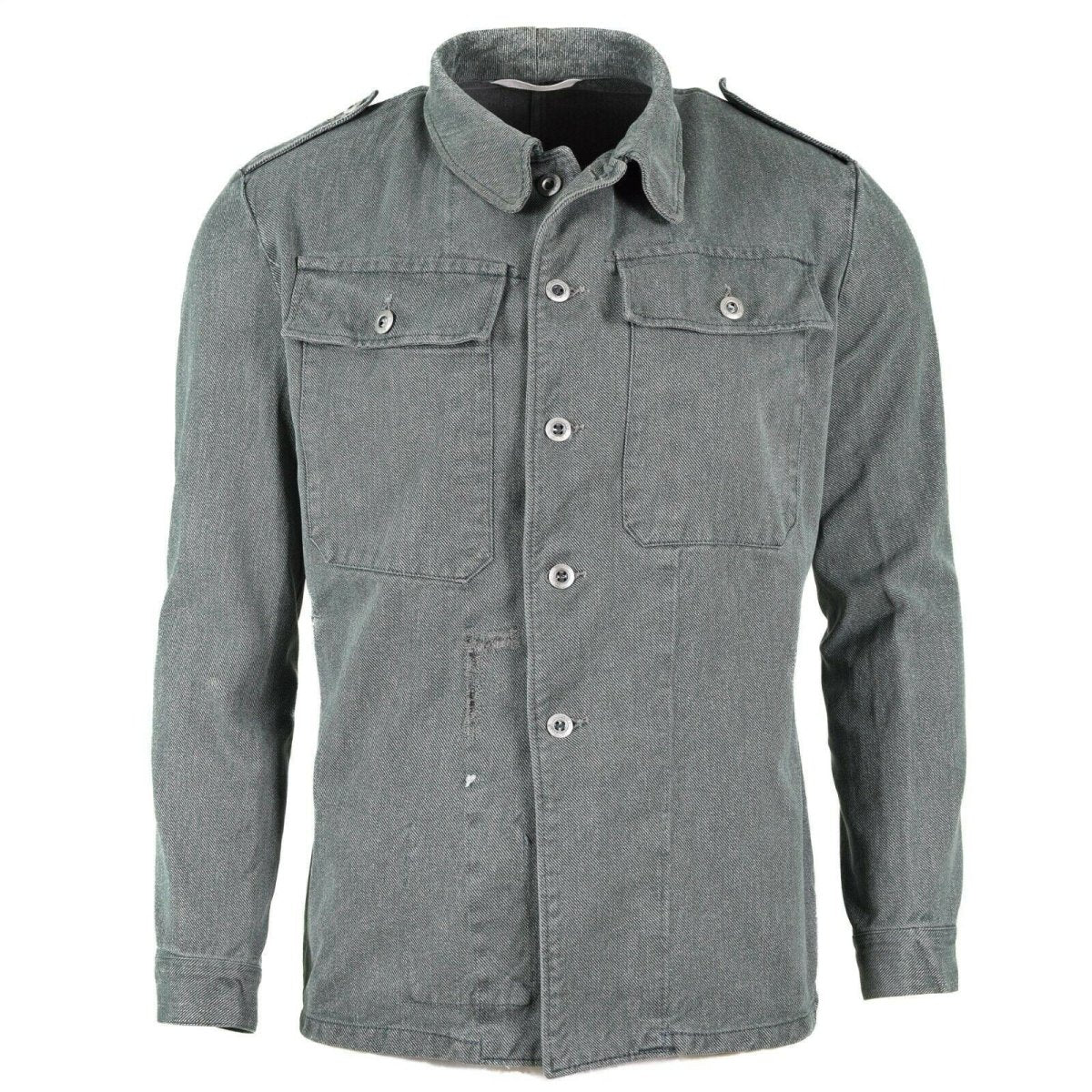 Jaqueta de trabajo del ejército suizo genuino chaqueta militar de mezclilla gris vintage excedente