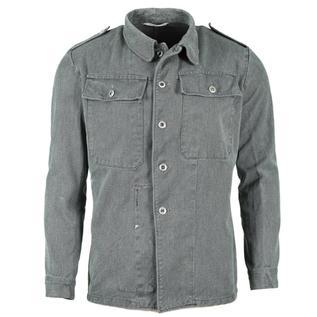 Jaqueta de trabajo del ejército suizo genuino chaqueta militar de mezclilla gris vintage excedente