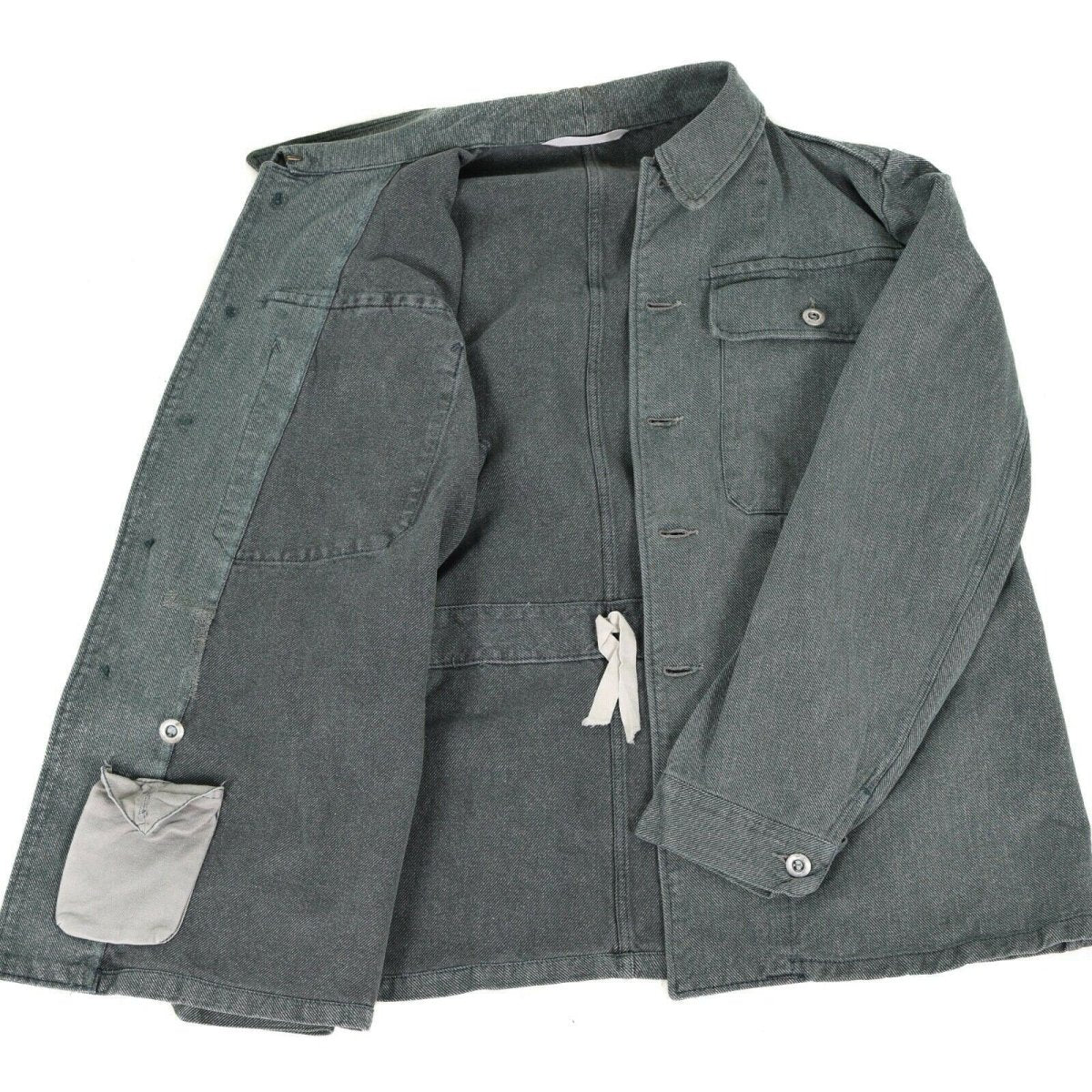Jaqueta de trabajo del ejército suizo genuino chaqueta militar de mezclilla gris vintage excedente