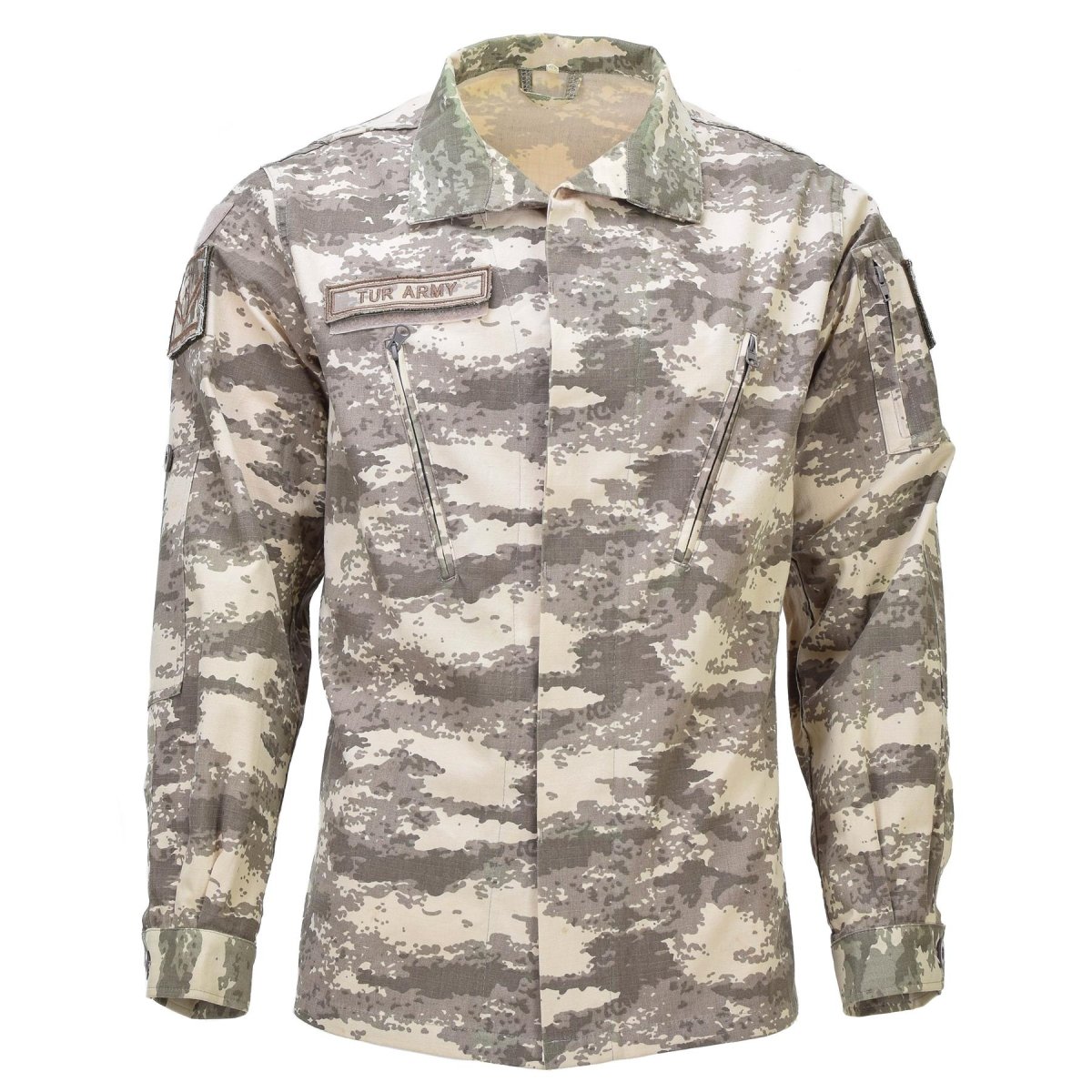 Genú de la chaqueta de uniforme original turco Ripstop Codos reforzados M2021 CAMO