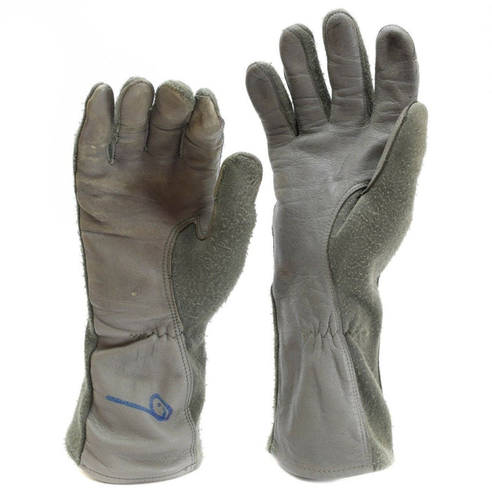 Guantes de combate genuinos del ejército de EE. UU. en color verde oliva con cuero y fibra de aramida Nomex para resistencia al fuego y agarre.