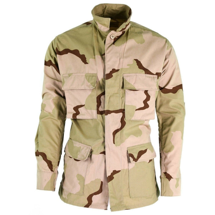 Chaqueta de combate genuina del ejército de EE. UU. Camisa de camuflaje militar del desierto ripstop de 3 colores BDU NUEVO - GoMilitar