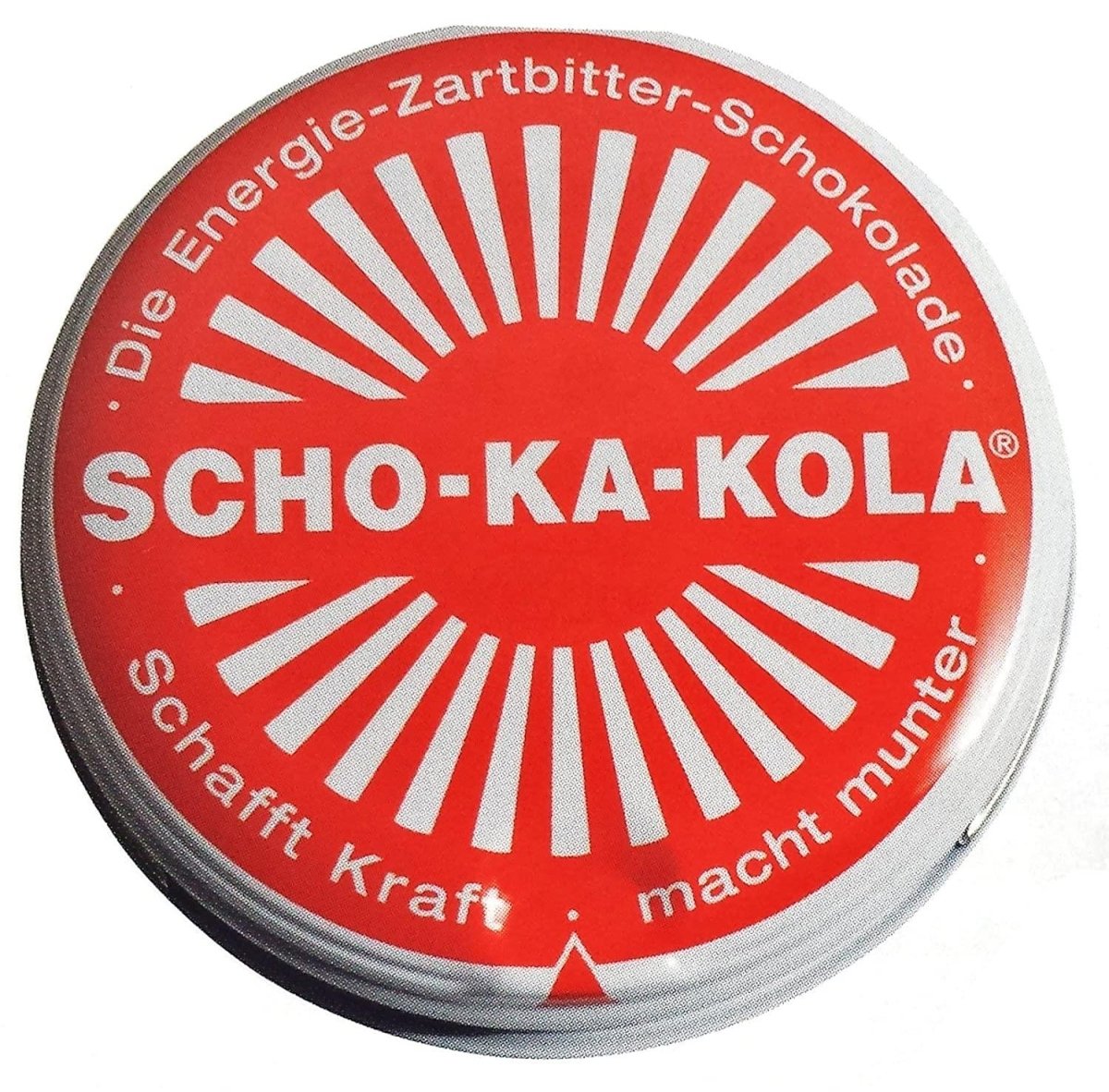 Energía alemana de chocolate negro Scho-ka-kola cafeína y nuez de cola 100 g de estaño