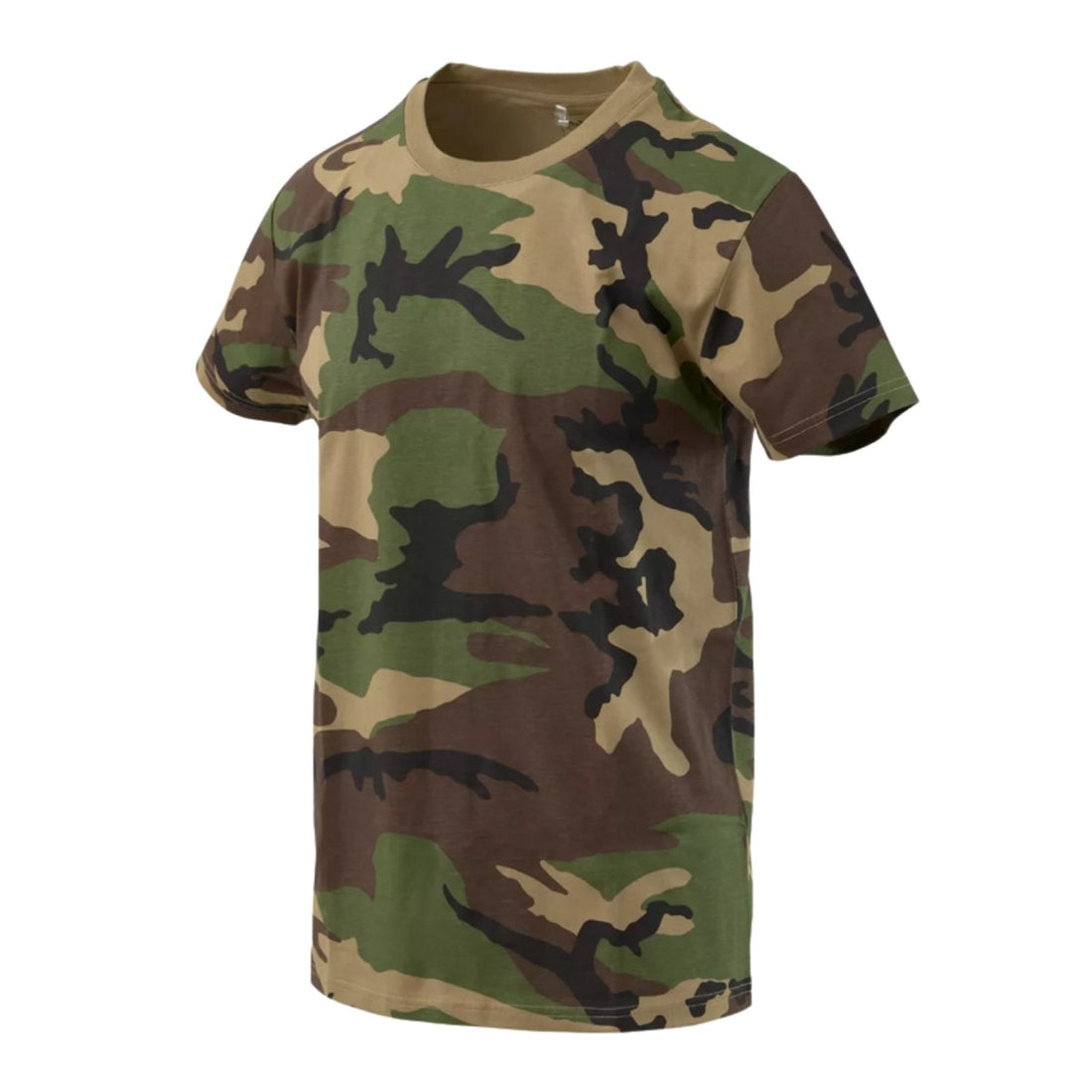 Helikon-Tex Camiseta clásica de manga corta de ajuste relajado de algodón Woodland Camo