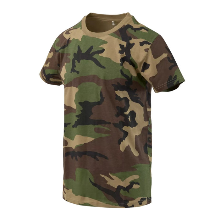 Helikon - Camiseta Tex Classic Manga Corta Relaxed Fit Algodón Woodland Camo - GoMilitar