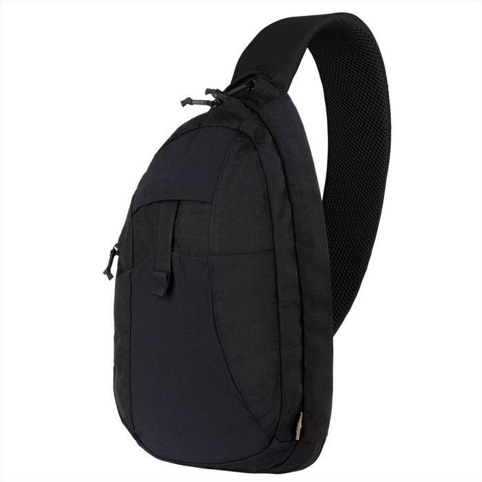 Mochila Helikon-Tex EDC Sling 6.5L en nailon Cordura negro con correa acolchada y múltiples compartimentos con cremallera
