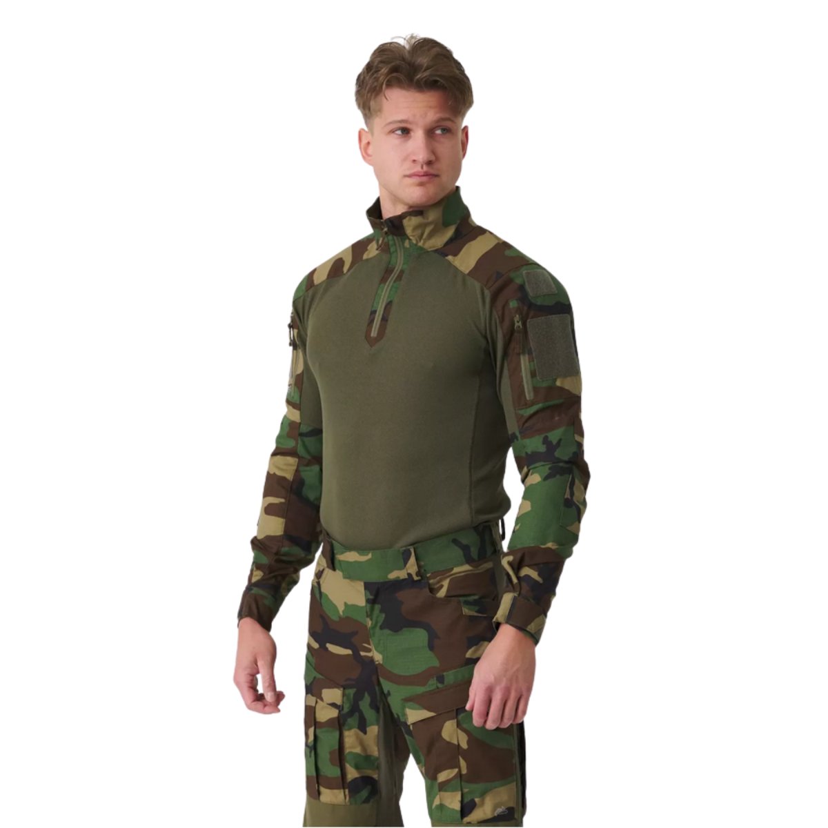 Helikon-Tex MCDU Camisa de combate Refuerzo de codo Ripstop Woodland Camo