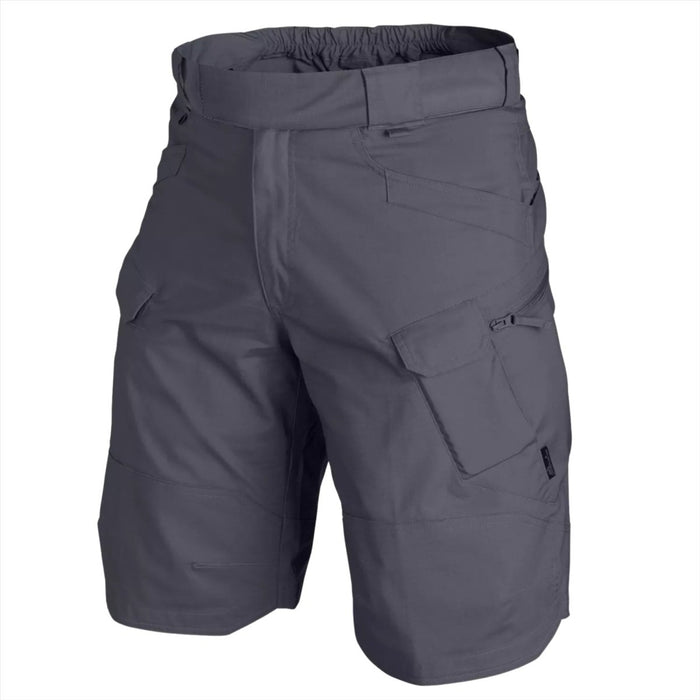 Pantalones Cortos Tácticos Urbanos Helikon-Tex Bolsillos Cargo PolyCotton Ripstop Gris - GoMilitar
