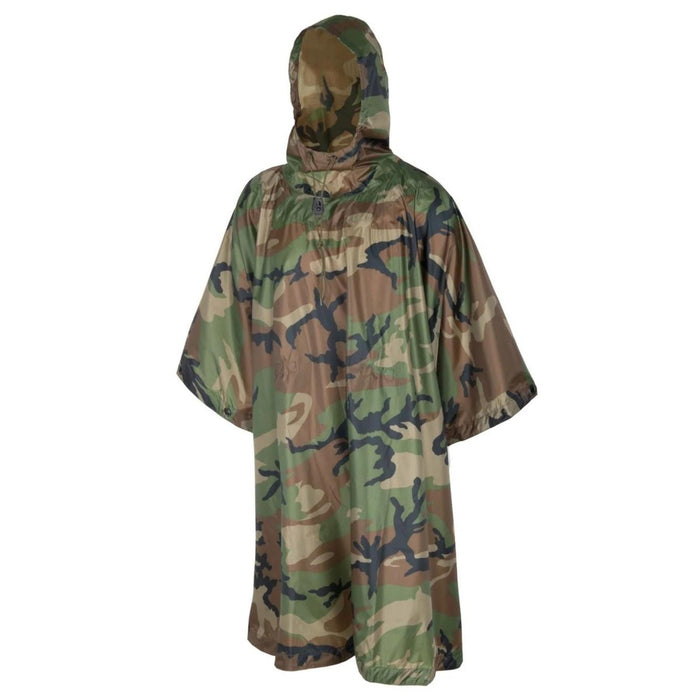 Helikon - Tex Poncho modelo del ejército de EE. UU. Equipo de lluvia táctico impermeable Woodland Camo - GoMilitar