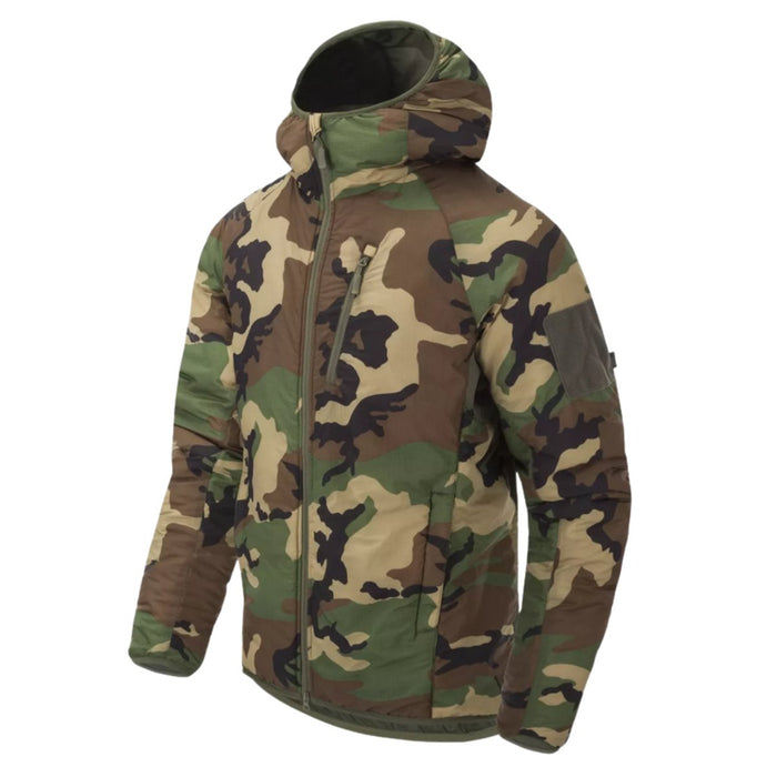 Helikon - Chaqueta con capucha Tex Wolfhound Nylon Windpack aislante Woodland Camo - GoMilitar