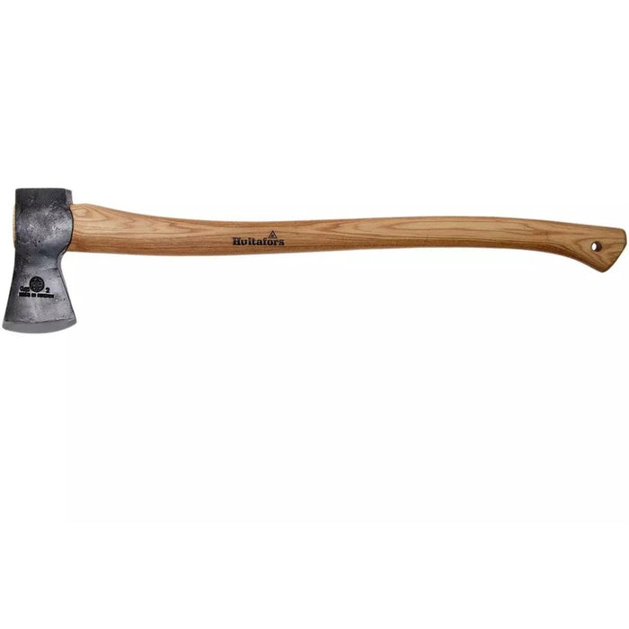 Hacha de tala Hultafors Qvarfot con mango largo de nogal y cabeza afilada de acero al carbono para tareas forestales