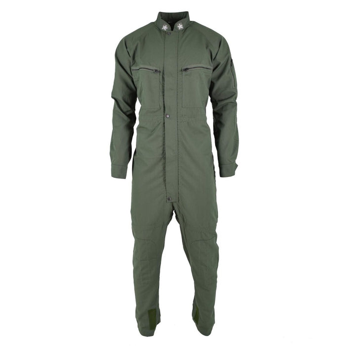 Mono cisterna del ejército italiano verde oliva excedente militar con bolsillos en el pecho con cremallera y diseño de cuello alto