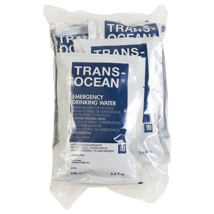 Katadyn Brand Trans - Pack Ración de Agua Potable de Emergencia Ocean (5x100 ml) Enlatada - GoMilitar